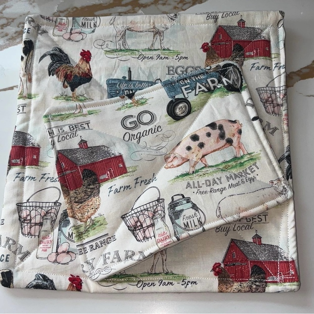 Farmhouse Kitchen Pot Holder Set
